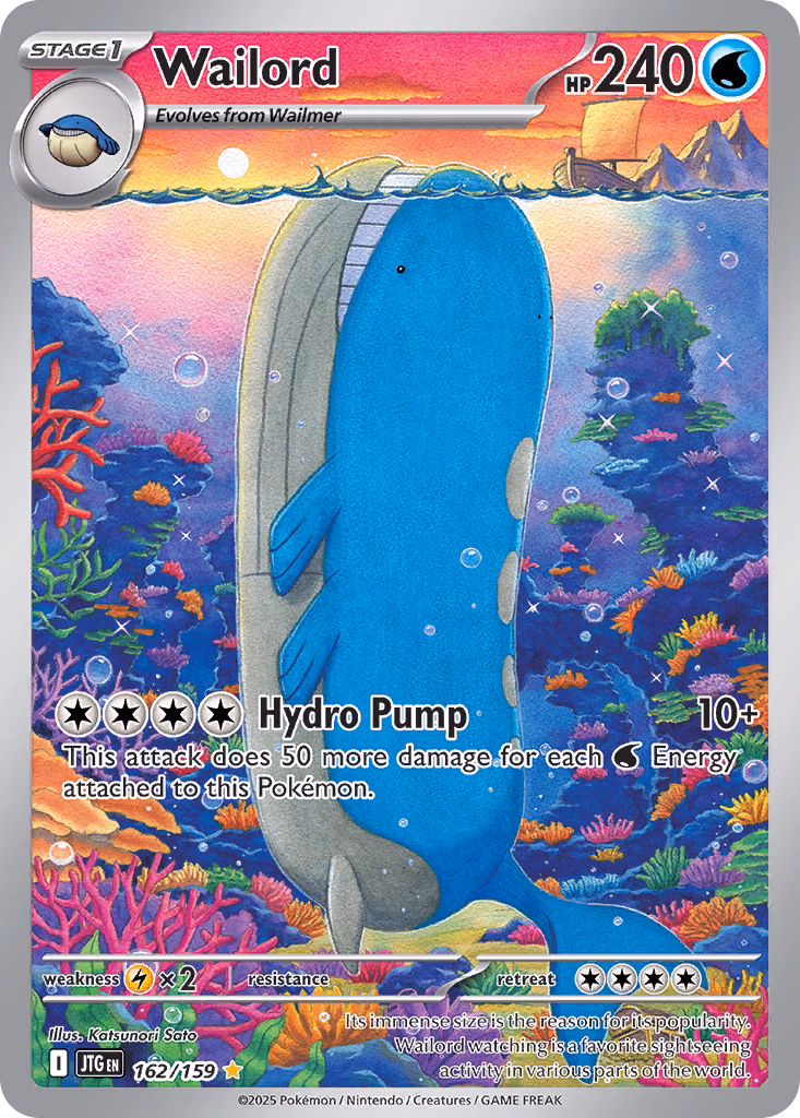 Wailord Pokemon card (162/159, Journey Together)