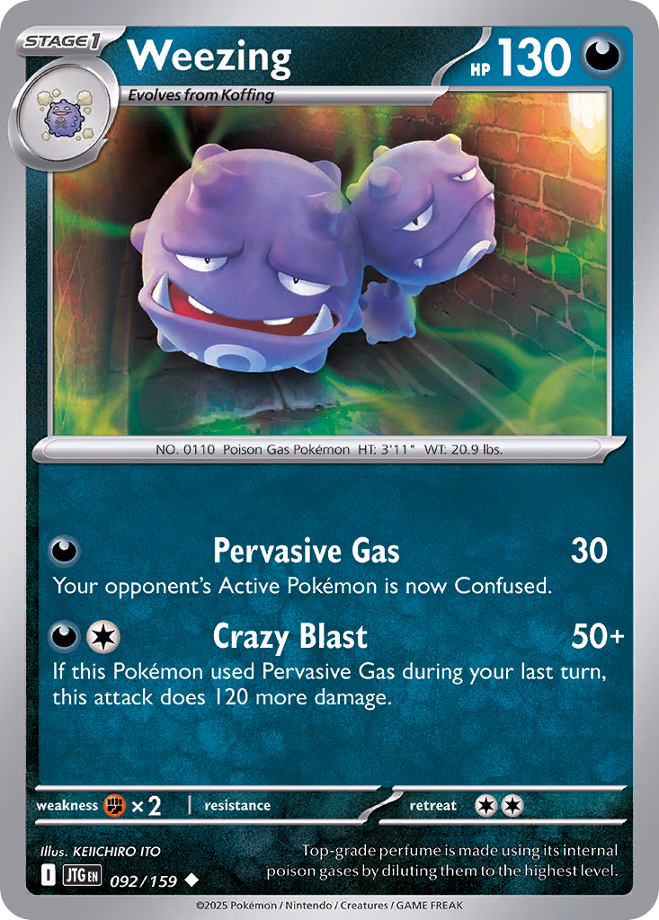 Weezing Pokemon card (092/159, Journey Together)