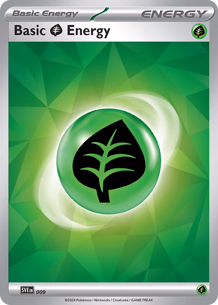 Basic Grass Energy Pokemon card (009, Scarlet & Violet Energies)