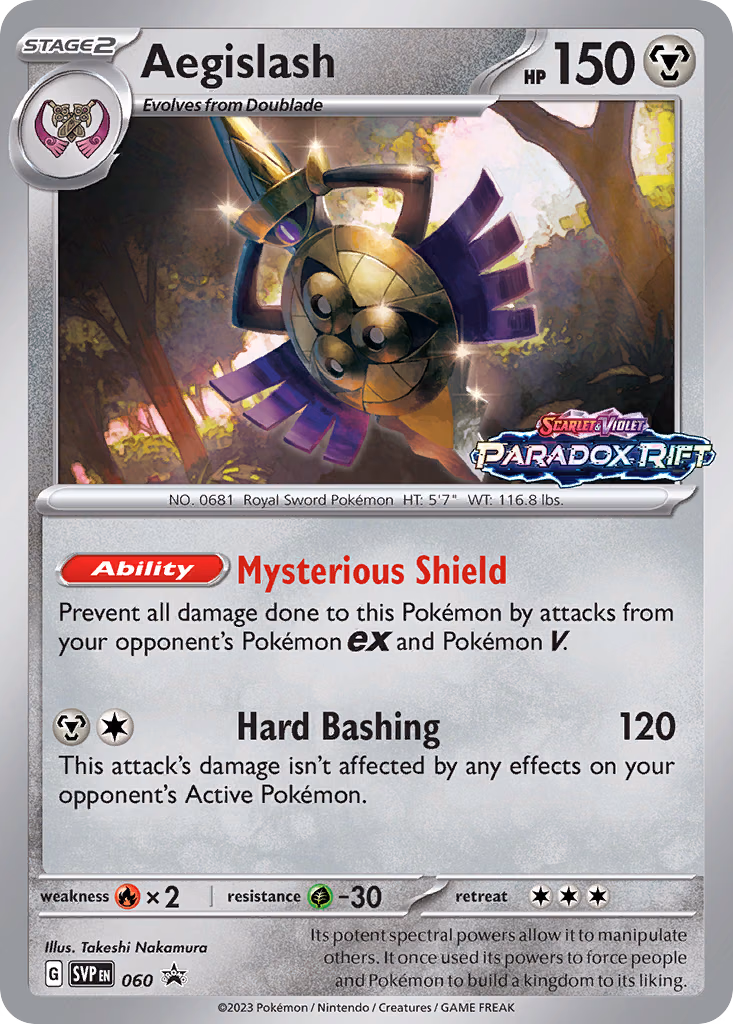 Aegislash Pokemon card (060, Scarlet & Violet Black Star Promos)