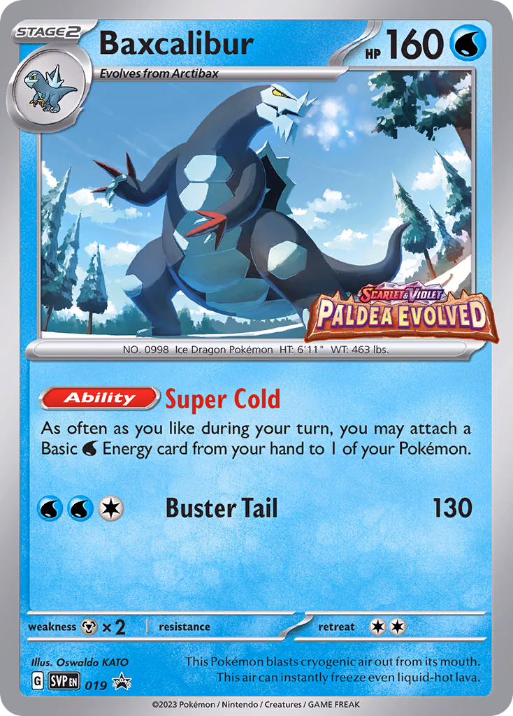 Baxcalibur Pokemon card (019, Scarlet & Violet Black Star Promos)