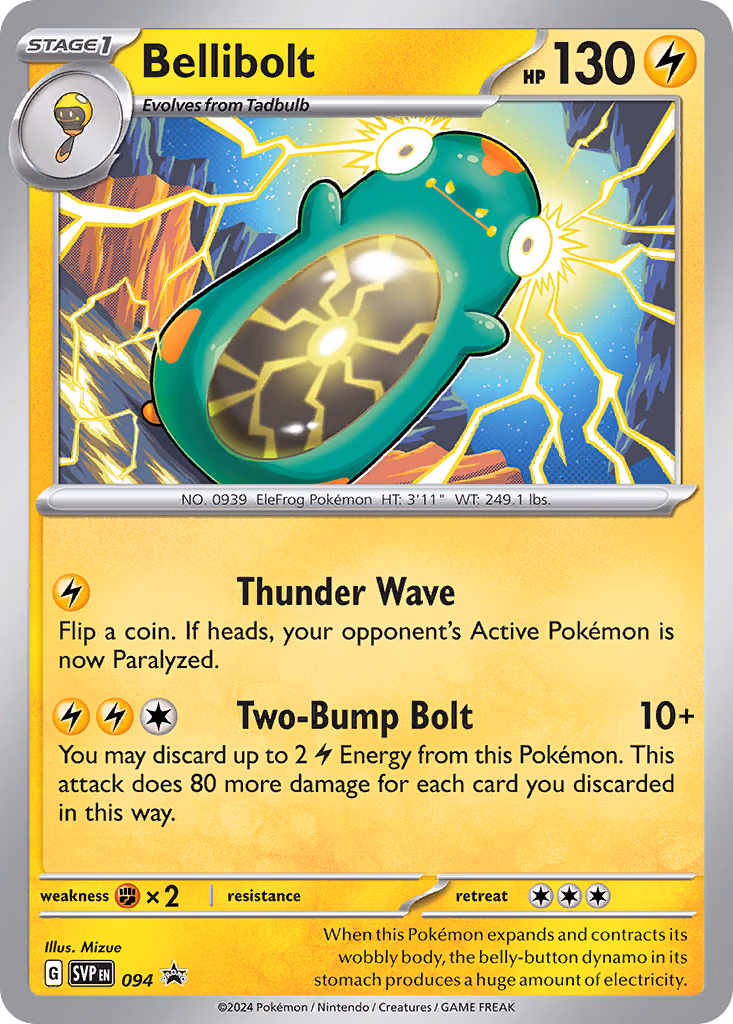 Bellibolt Pokemon card (094, Scarlet & Violet Black Star Promos)