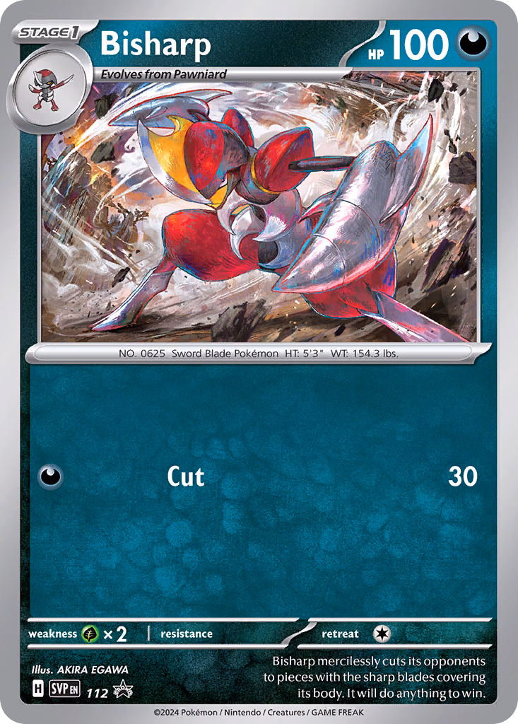 Bisharp Pokemon card (112, Scarlet & Violet Black Star Promos)