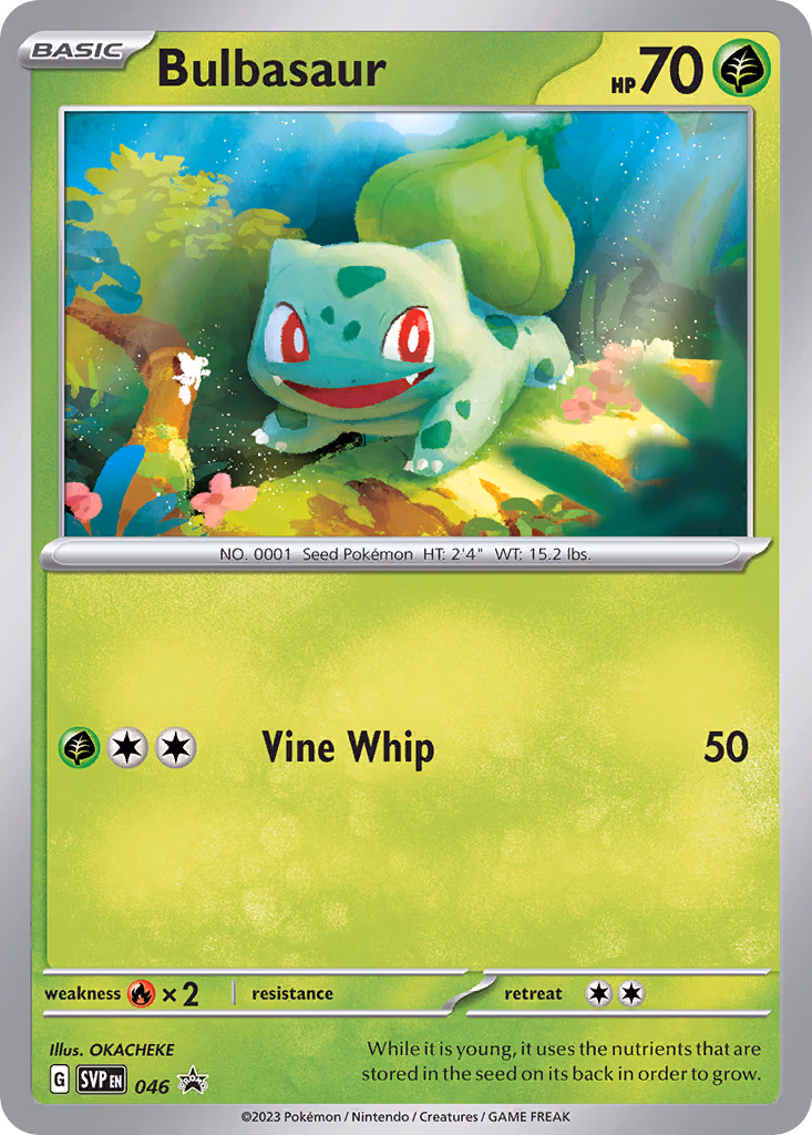 Bulbasaur Pokemon card (046, Scarlet & Violet Black Star Promos)