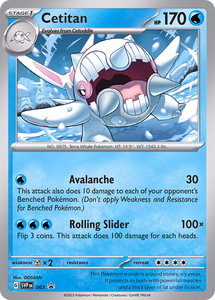 Cetitan Pokemon card (063, Scarlet & Violet Black Star Promos)