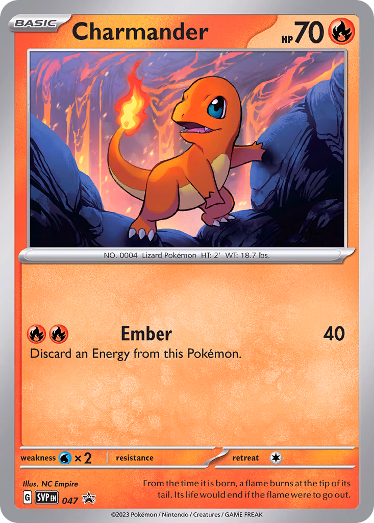Charmander Pokemon card (047, Scarlet & Violet Black Star Promos)
