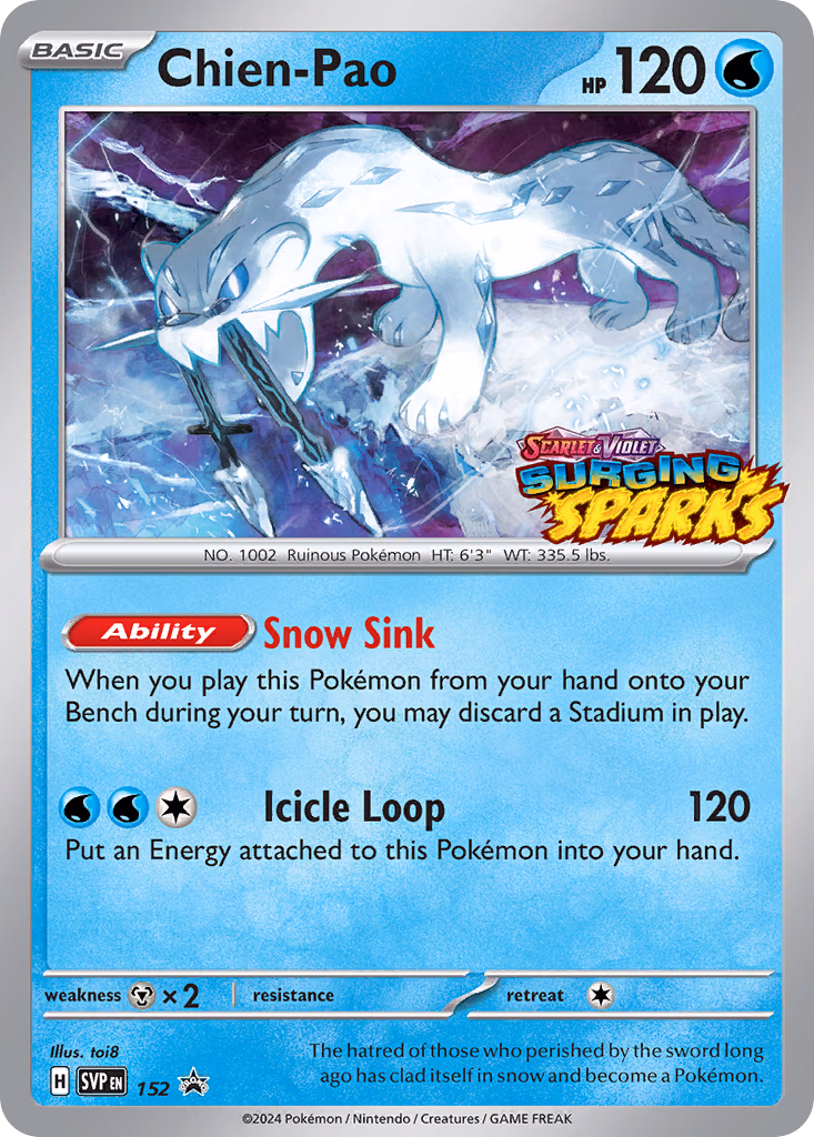 Chien-Pao Pokemon card (152, Scarlet & Violet Black Star Promos)