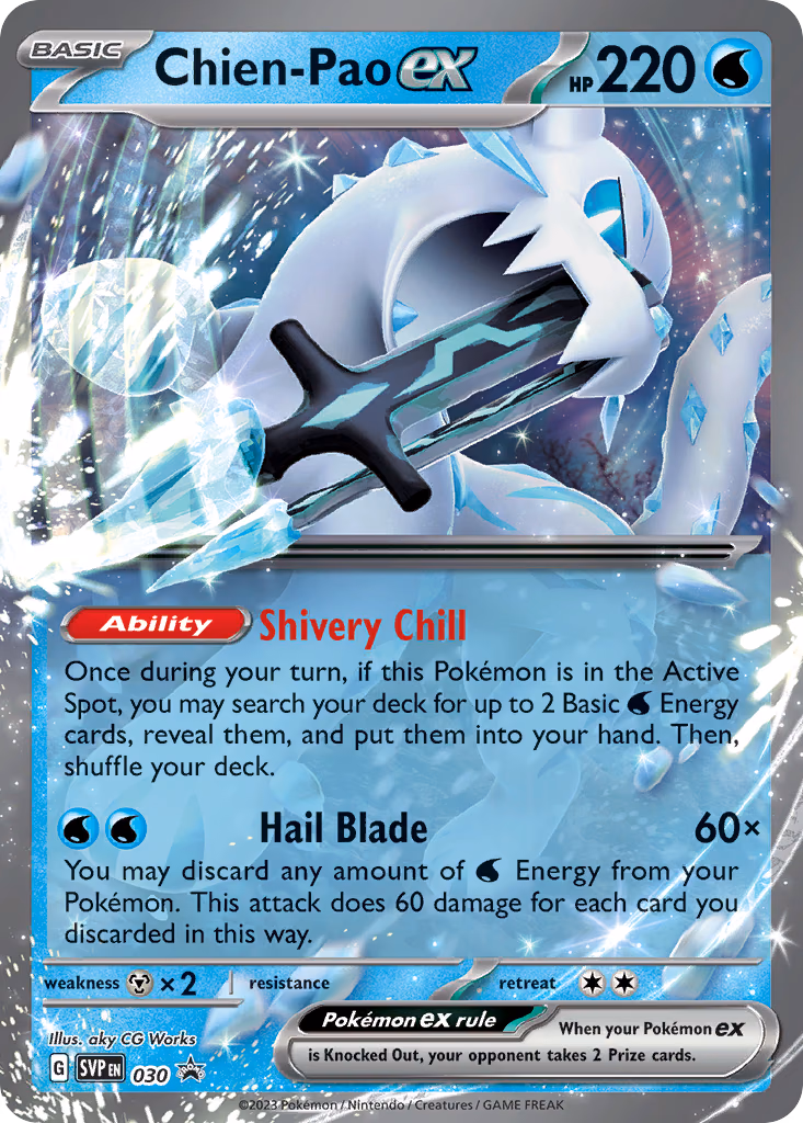 Chien-Pao ex Pokemon card (030, Scarlet & Violet Black Star Promos)