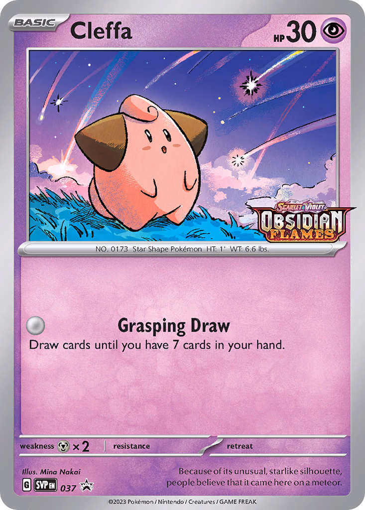Cleffa Pokemon card (037, Scarlet & Violet Black Star Promos)