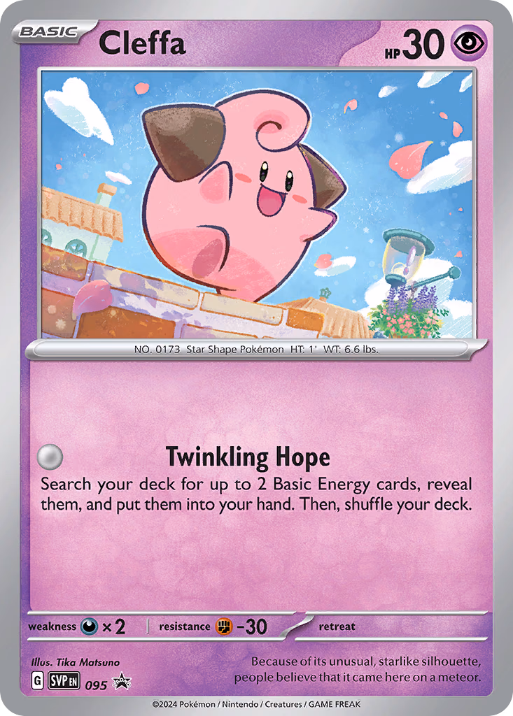 Cleffa Pokemon card (095, Scarlet & Violet Black Star Promos)