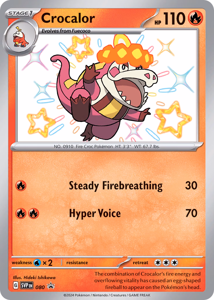Crocalor Pokemon card (080, Scarlet & Violet Black Star Promos)