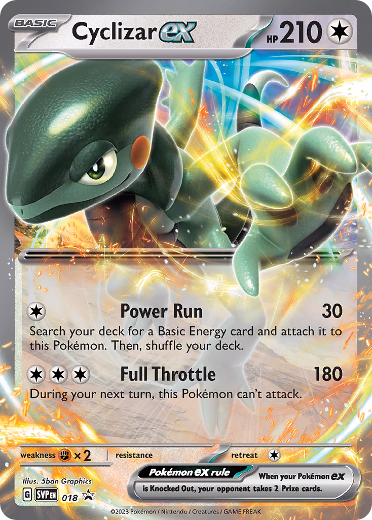 Cyclizar ex Pokemon card (018, Scarlet & Violet Black Star Promos)