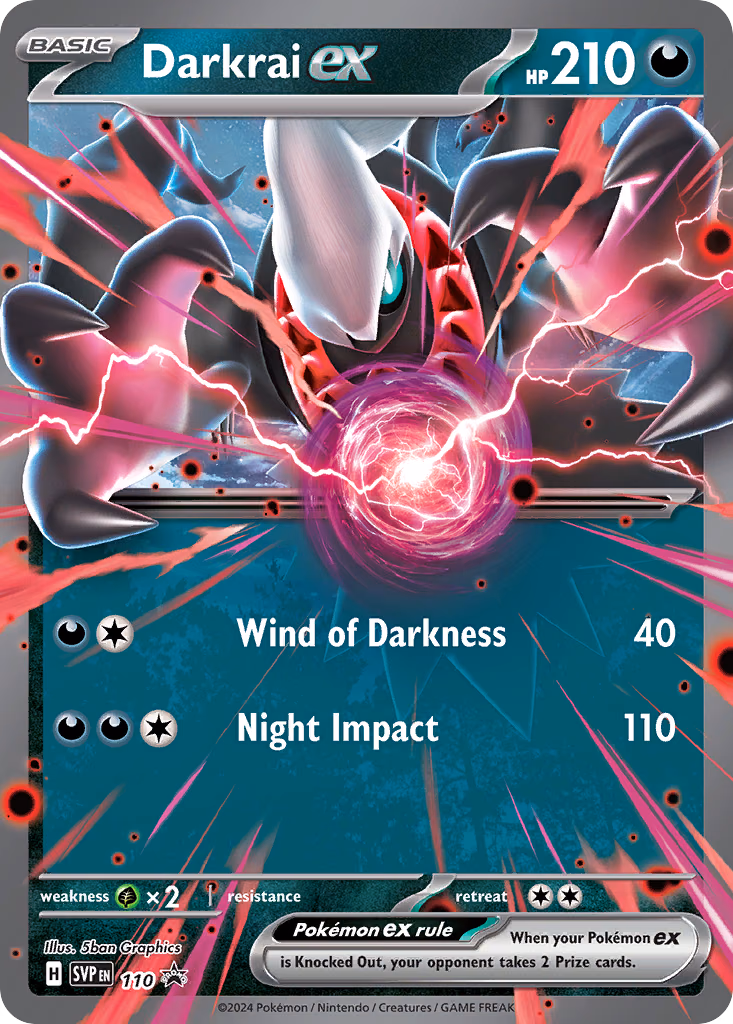 Darkrai ex Pokemon card (110, Scarlet & Violet Black Star Promos)