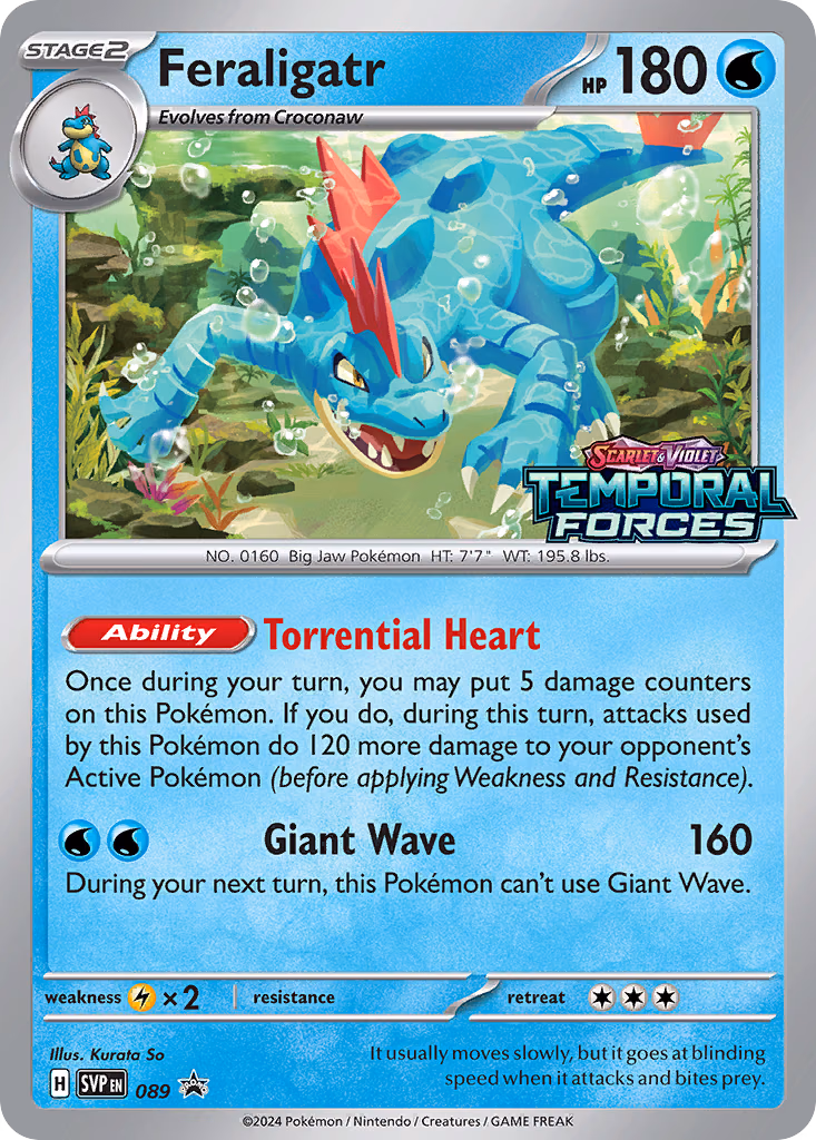 Feraligatr Pokemon card (089, Scarlet & Violet Black Star Promos)
