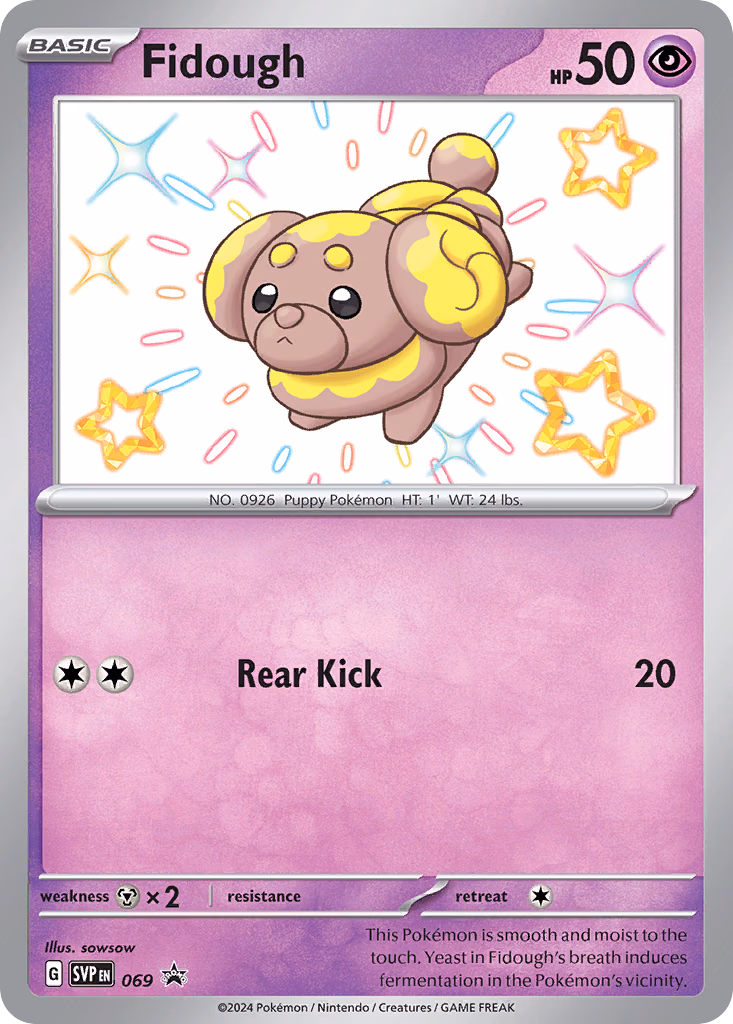 Fidough Pokemon card (069, Scarlet & Violet Black Star Promos)