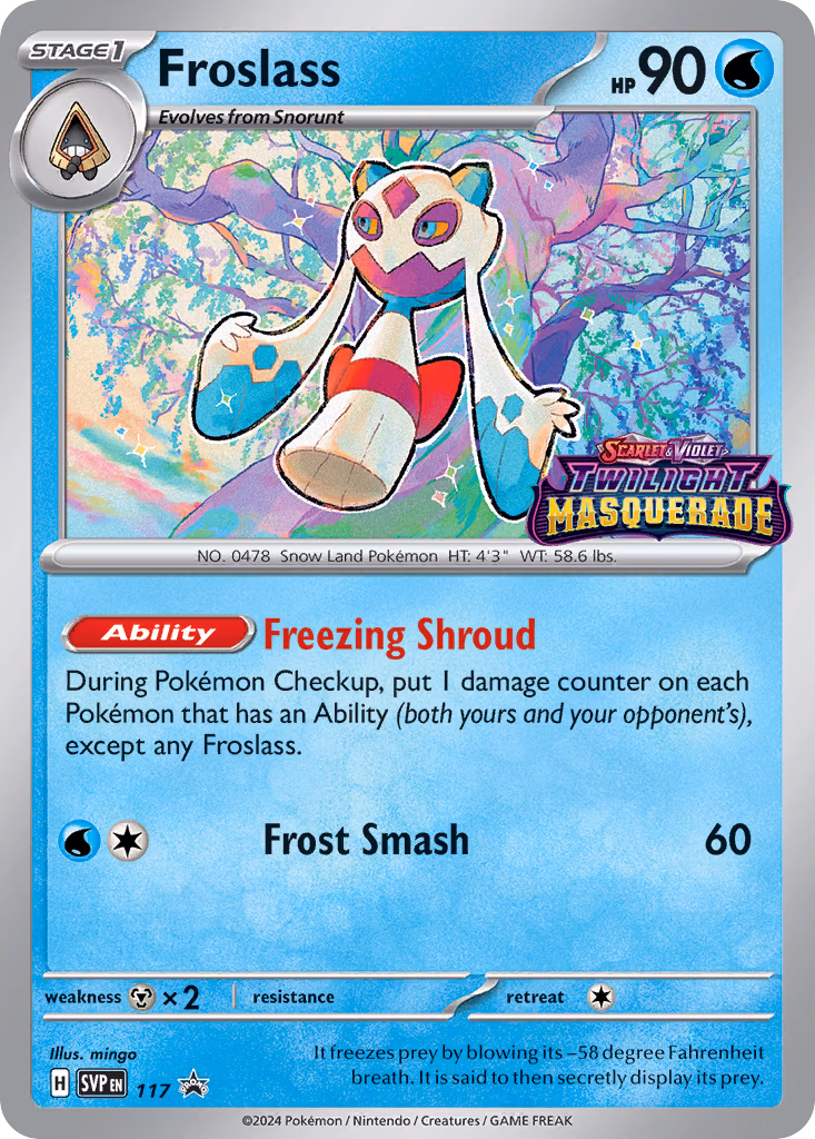Froslass Pokemon card (117, Scarlet & Violet Black Star Promos)