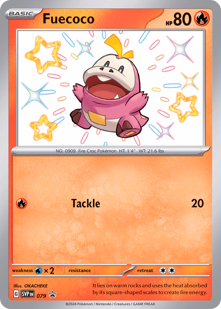 Fuecoco Pokemon card (079, Scarlet & Violet Black Star Promos)