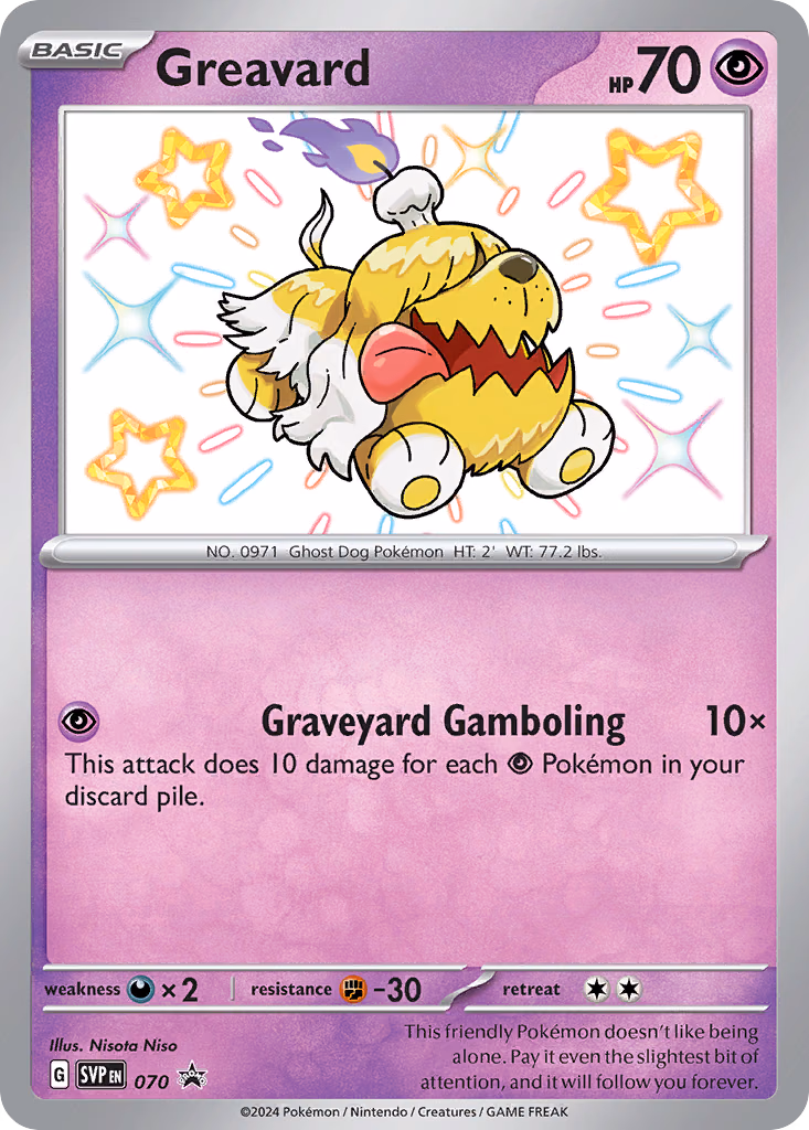 Greavard Pokemon card (070, Scarlet & Violet Black Star Promos)
