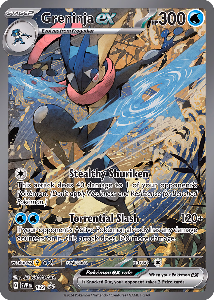 Greninja ex Pokemon card (132, Scarlet & Violet Black Star Promos)