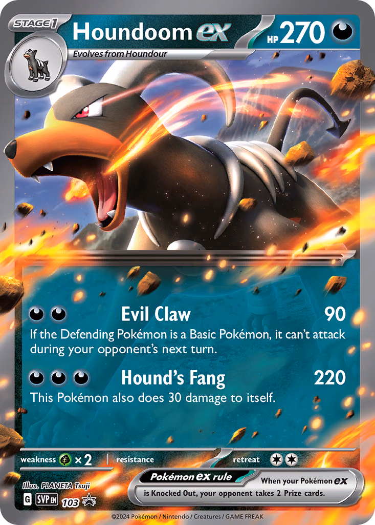 Houndoom ex Pokemon card (103, Scarlet & Violet Black Star Promos)