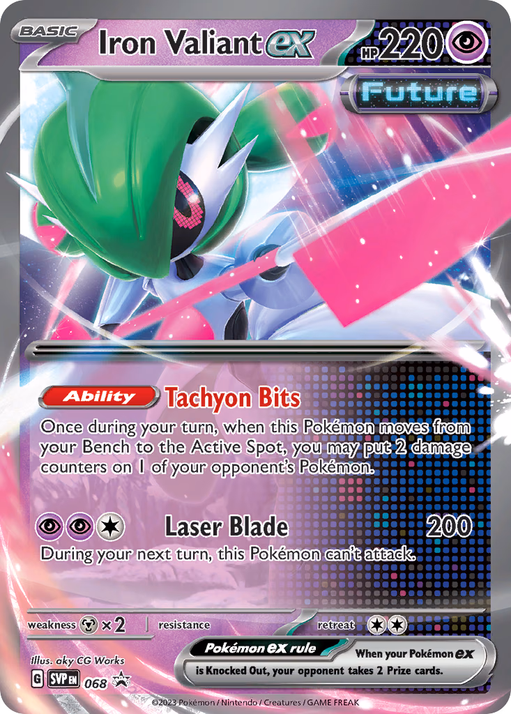 Iron Valiant ex Pokemon card (068, Scarlet & Violet Black Star Promos)