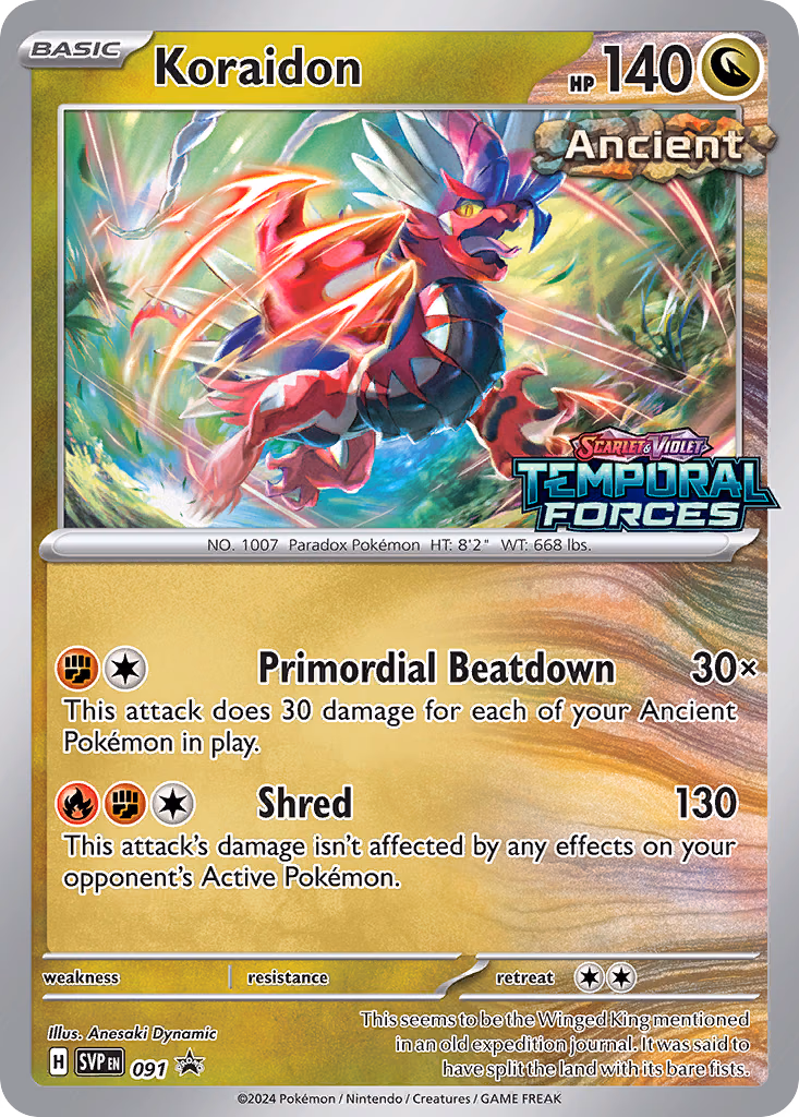 Koraidon Pokemon card (091, Scarlet & Violet Black Star Promos)