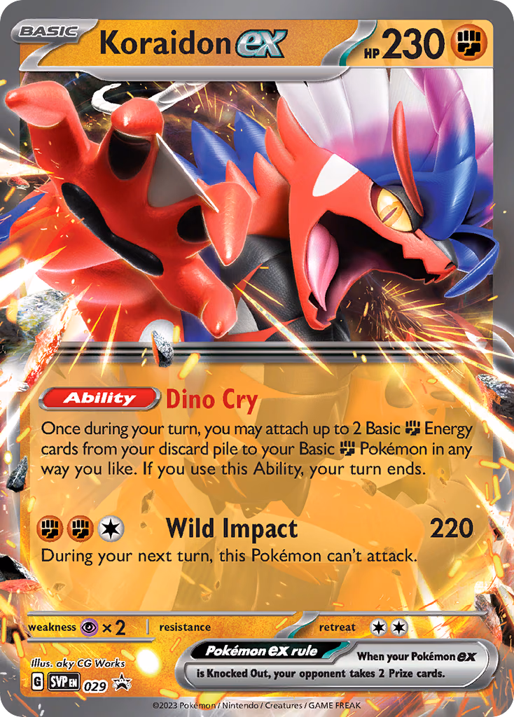 Koraidon ex Pokemon card (029, Scarlet & Violet Black Star Promos)