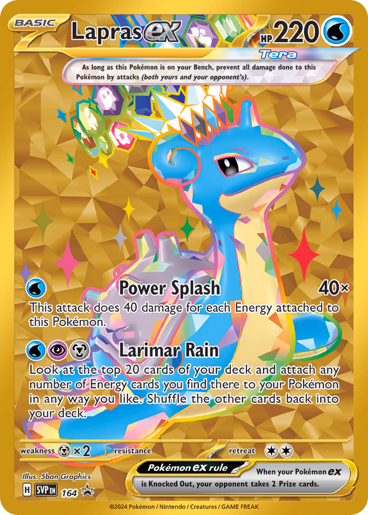 Lapras ex Pokemon card (164, Scarlet & Violet Black Star Promos)