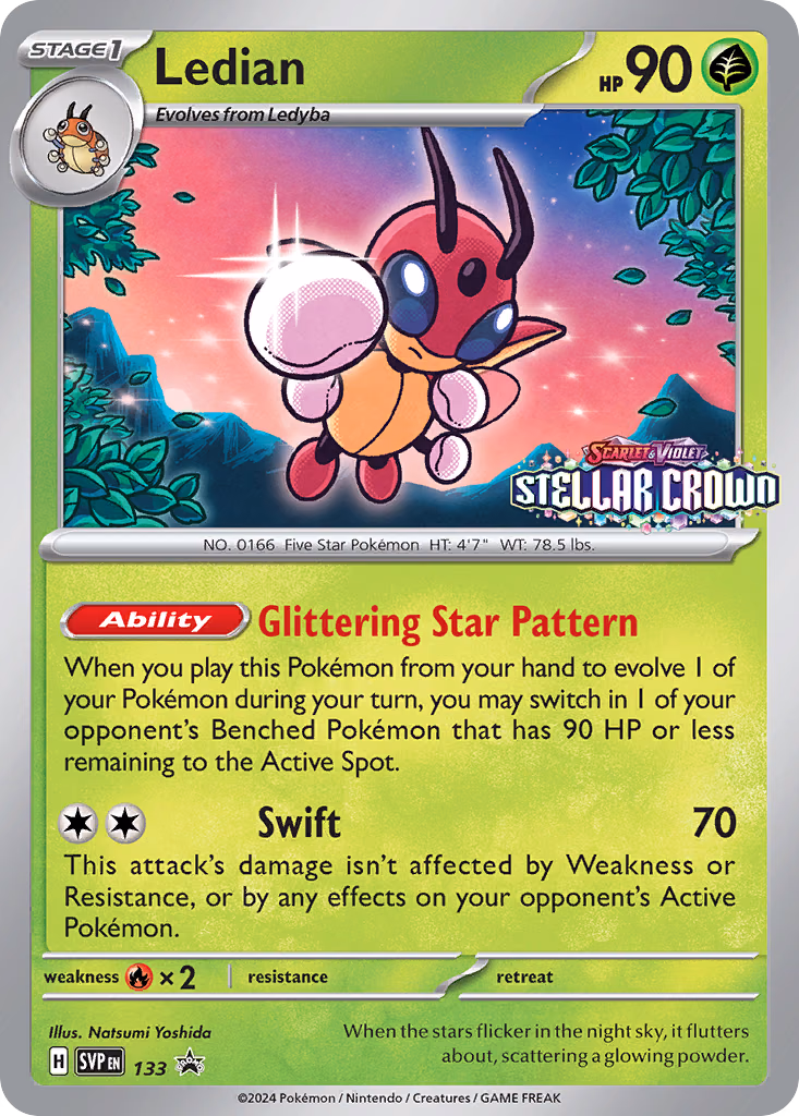 Ledian Pokemon card (133, Scarlet & Violet Black Star Promos)