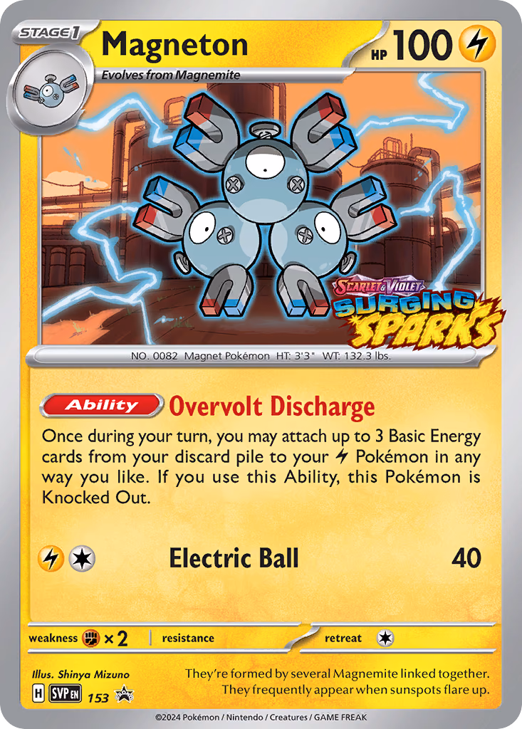 Magneton Pokemon card (153, Scarlet & Violet Black Star Promos)