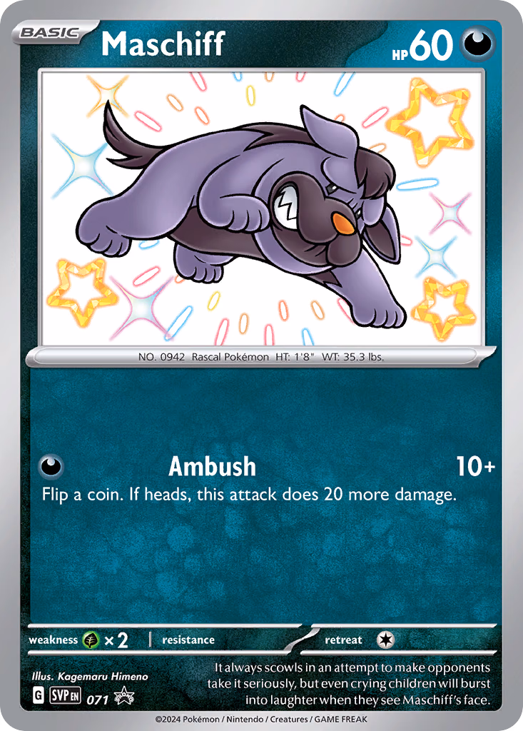 Maschiff Pokemon card (071, Scarlet & Violet Black Star Promos)