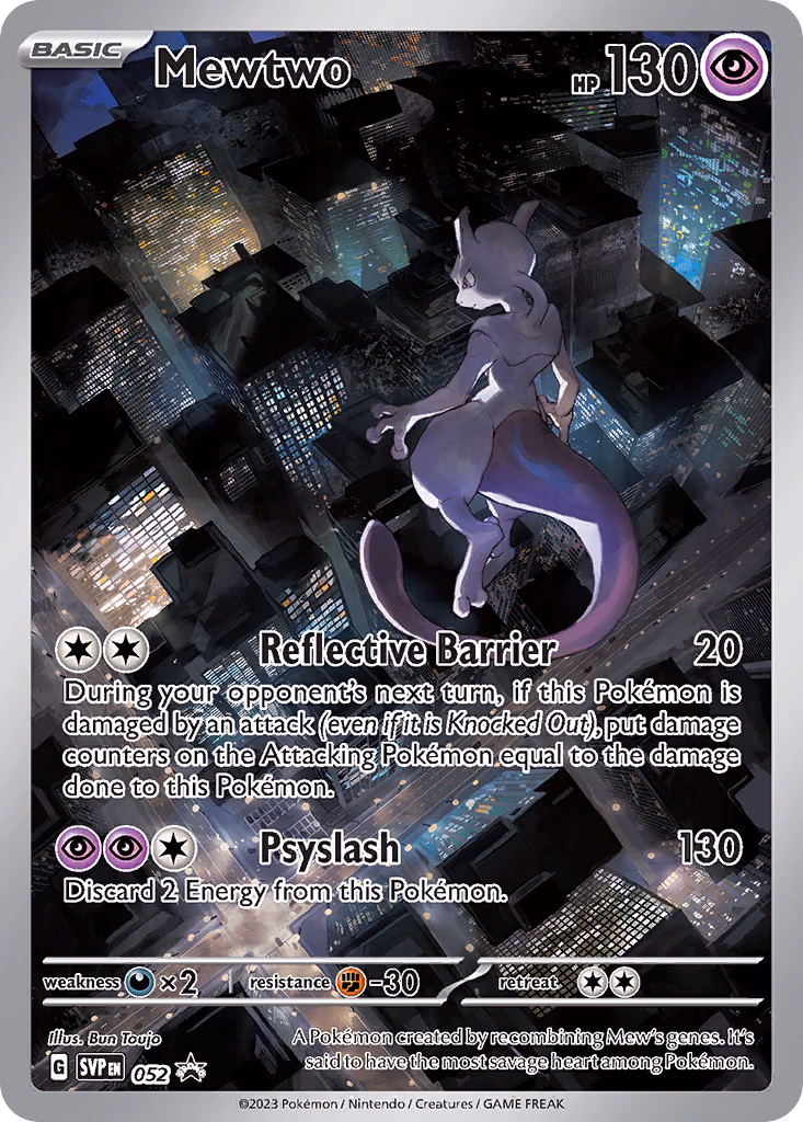 Mewtwo Pokemon card (052, Scarlet & Violet Black Star Promos)