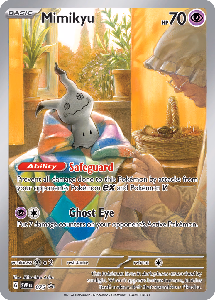 Mimikyu Pokemon card (075, Scarlet & Violet Black Star Promos)