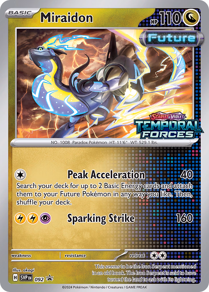 Miraidon Pokemon card (092, Scarlet & Violet Black Star Promos)