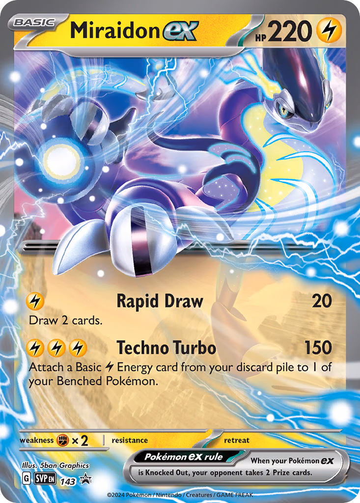 Miraidon ex Pokemon card (143, Scarlet & Violet Black Star Promos)