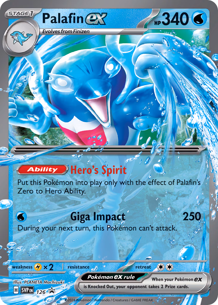 Palafin ex Pokemon card (126, Scarlet & Violet Black Star Promos)
