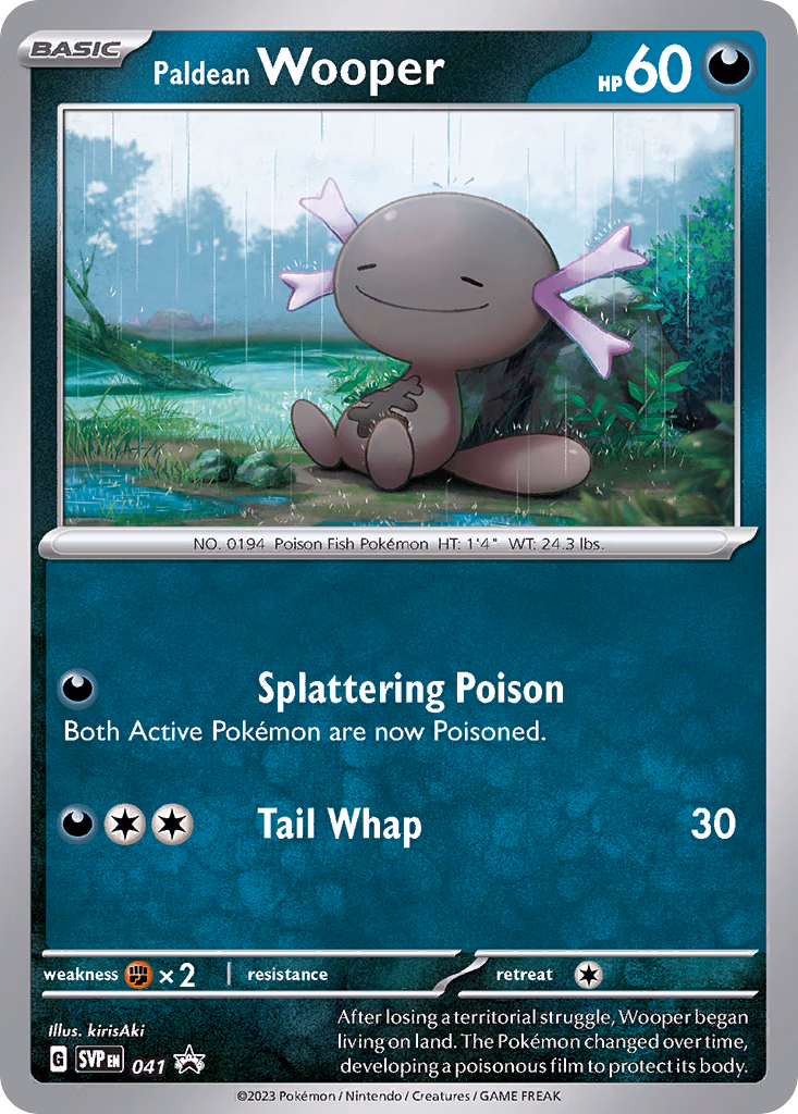 Paldean Wooper Pokemon card (041, Scarlet & Violet Black Star Promos)