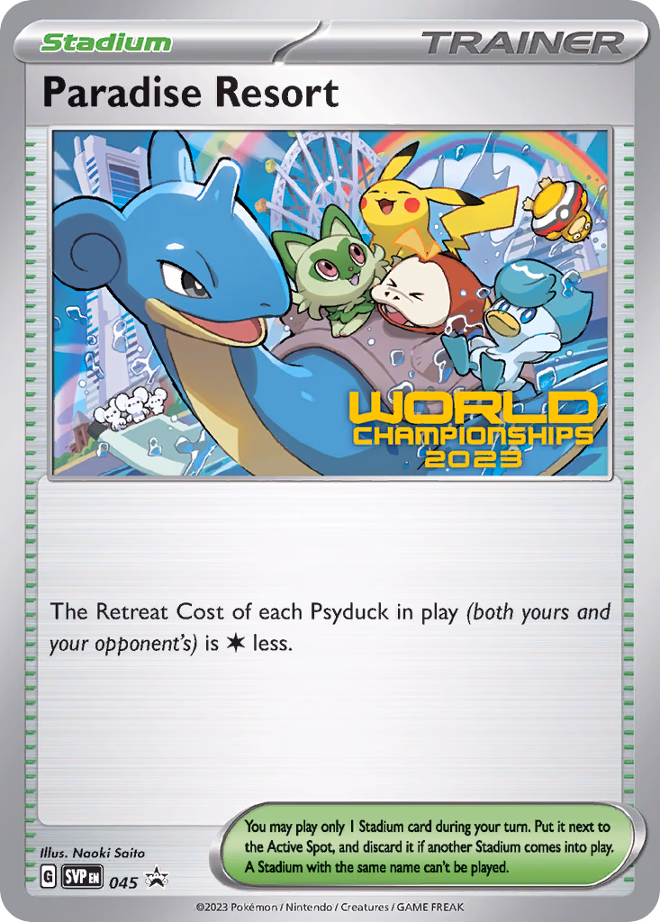 Paradise Resort Pokemon card (045, Scarlet & Violet Black Star Promos)