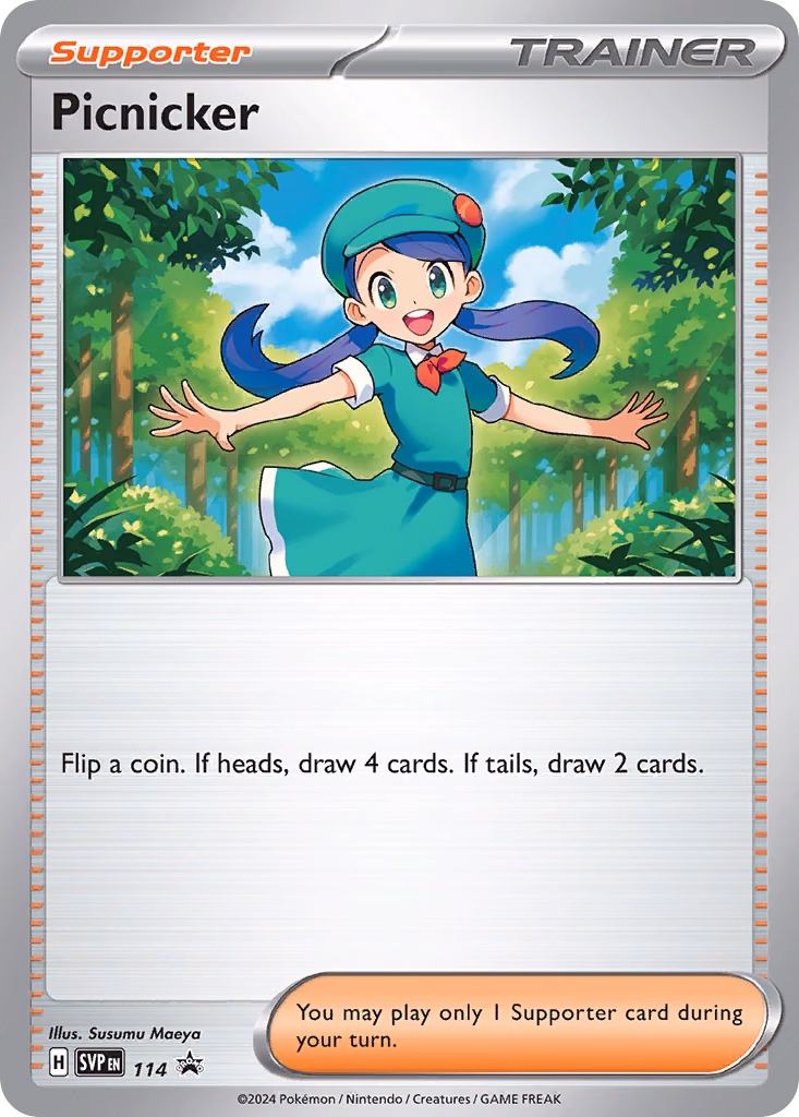 Picnicker Pokemon card (114, Scarlet & Violet Black Star Promos)