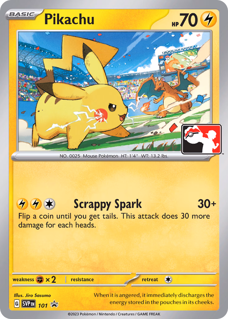 Pikachu Pokemon card (101, Scarlet & Violet Black Star Promos)
