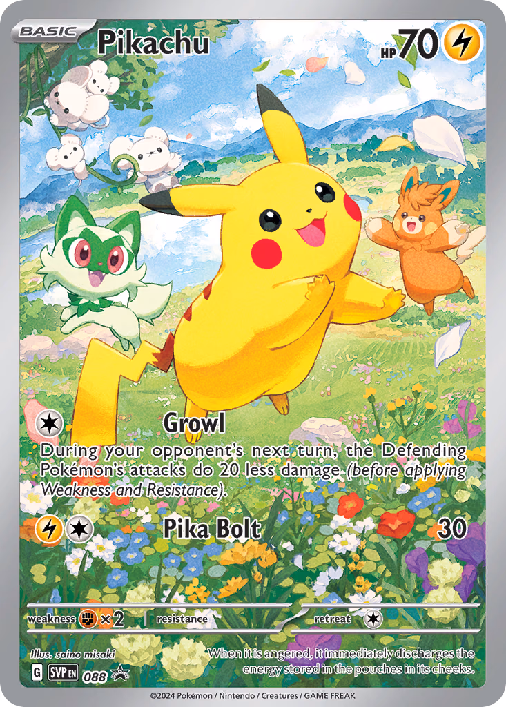 Pikachu Pokemon card (088, Scarlet & Violet Black Star Promos)