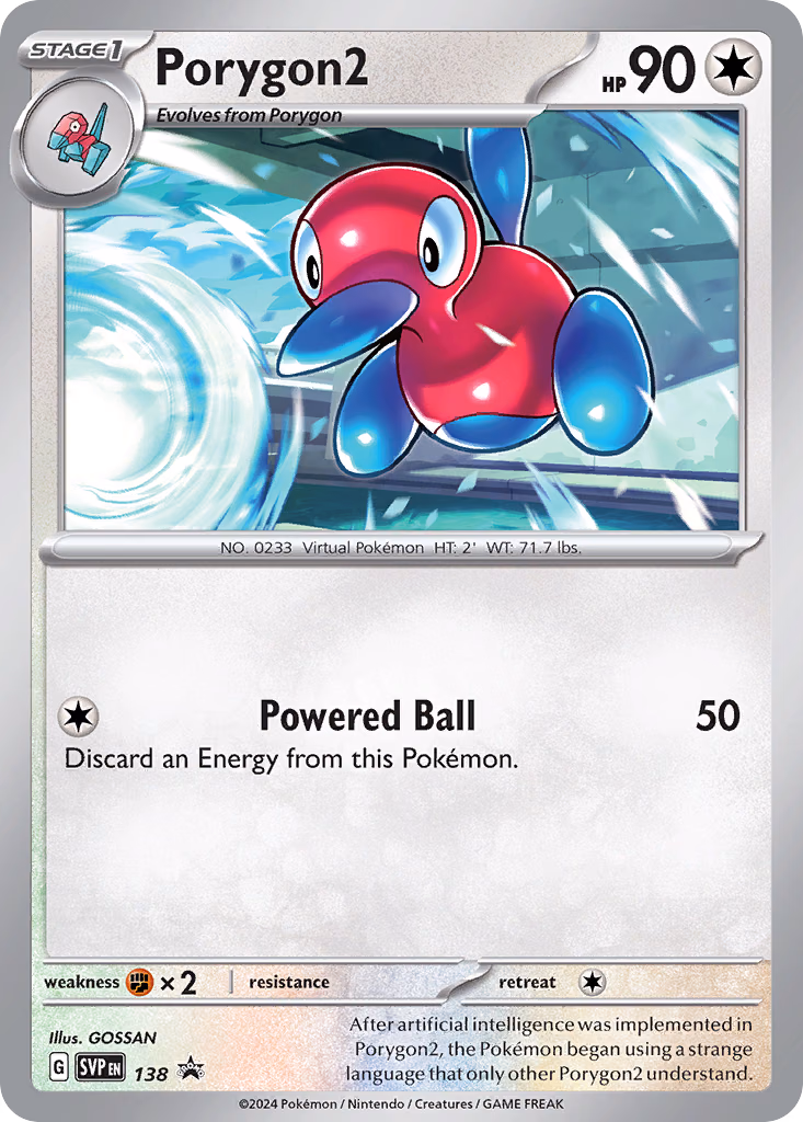 Porygon2 Pokemon card (138, Scarlet & Violet Black Star Promos)