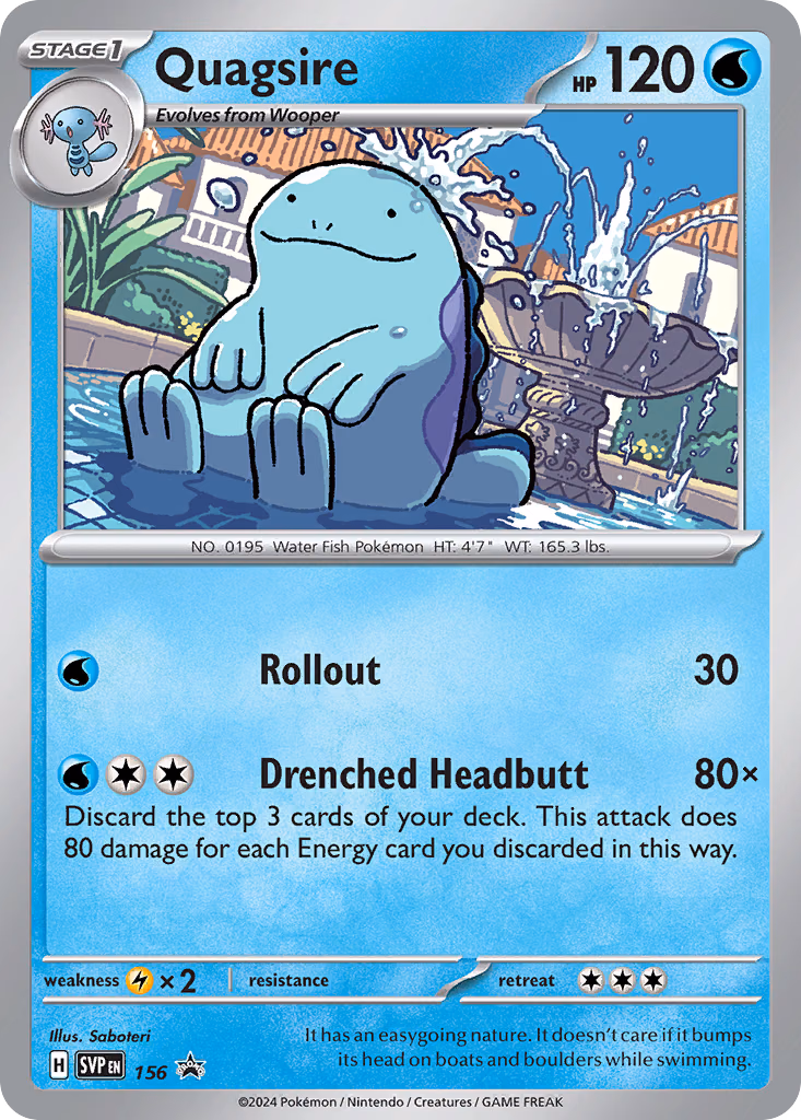 Quagsire Pokemon card (156, Scarlet & Violet Black Star Promos)