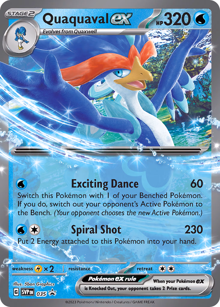 Quaquaval ex Pokemon card (035, Scarlet & Violet Black Star Promos)