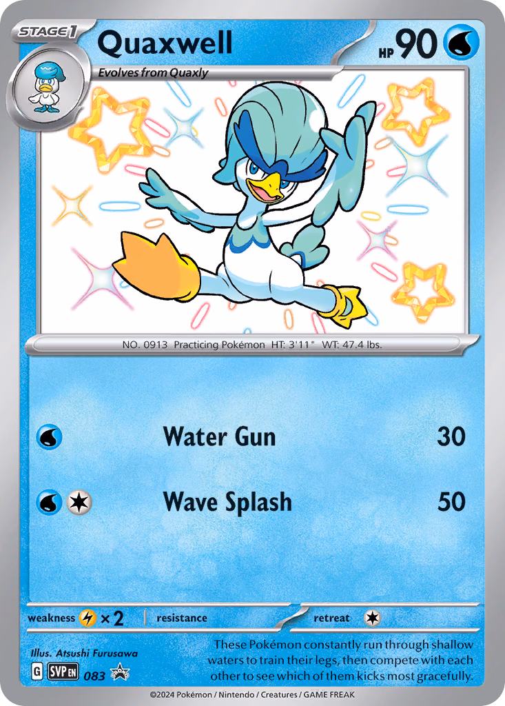 Quaxwell Pokemon card (083, Scarlet & Violet Black Star Promos)