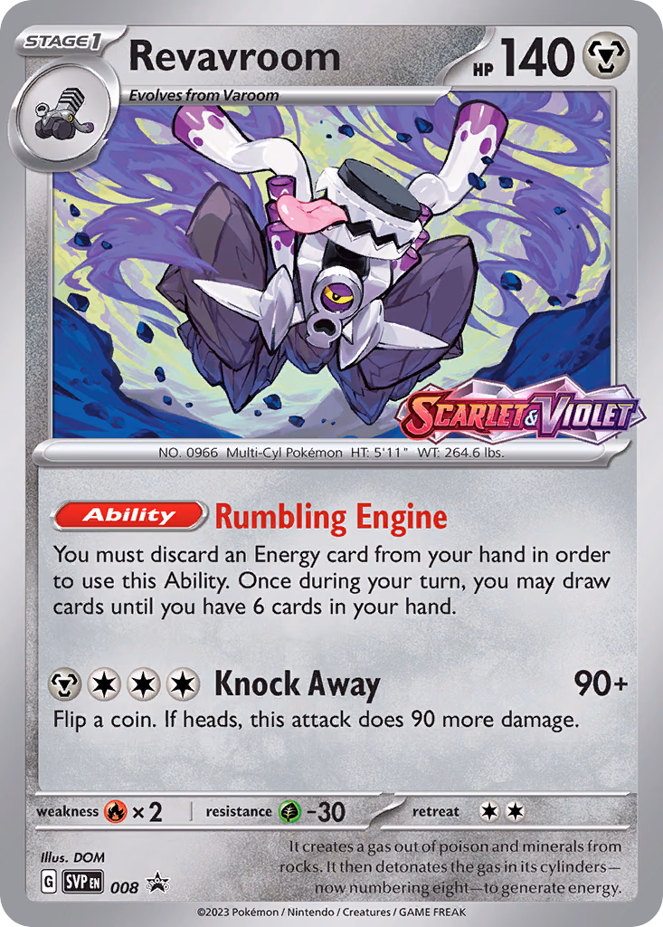 Revavroom Pokemon card (008, Scarlet & Violet Black Star Promos)