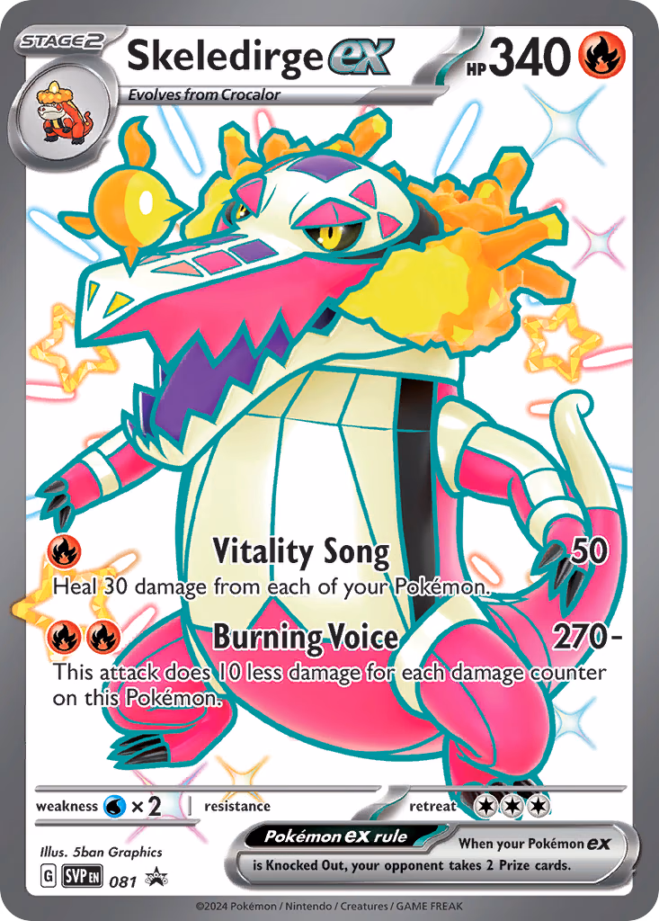 Skeledirge ex Pokemon card (081, Scarlet & Violet Black Star Promos)