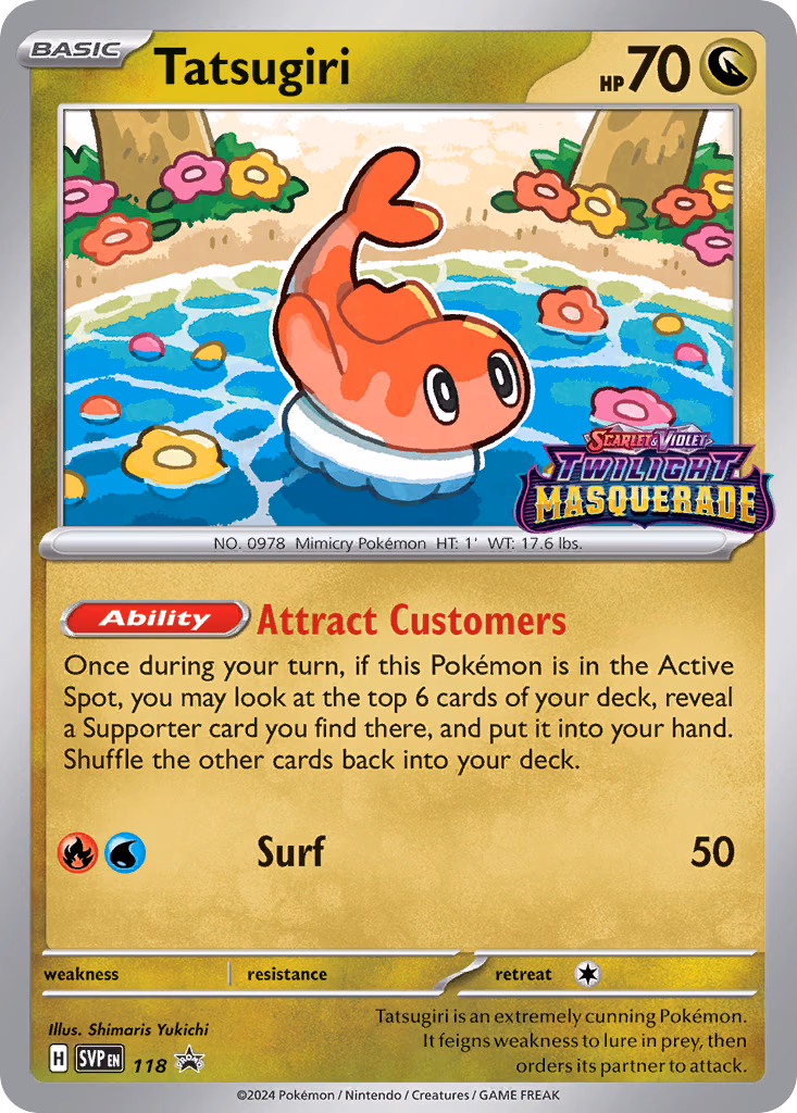 Tatsugiri Pokemon card (118, Scarlet & Violet Black Star Promos)