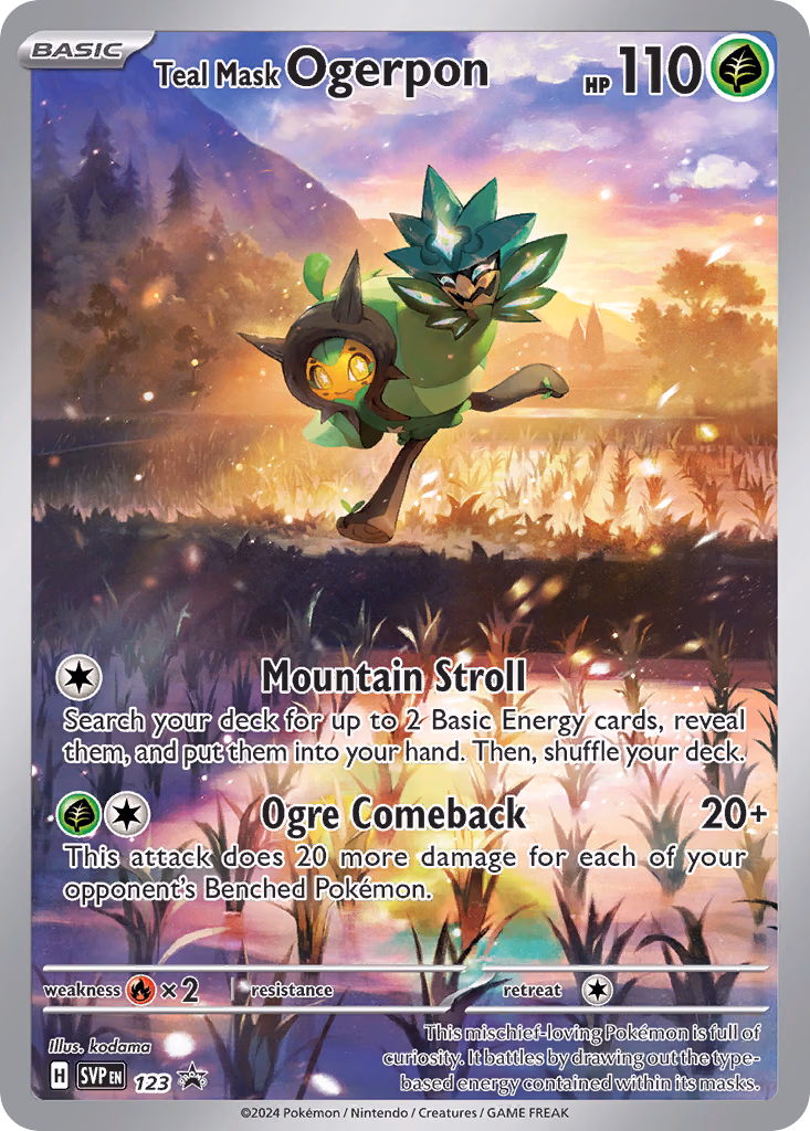 Teal Mask Ogerpon Pokemon card (123, Scarlet & Violet Black Star Promos)