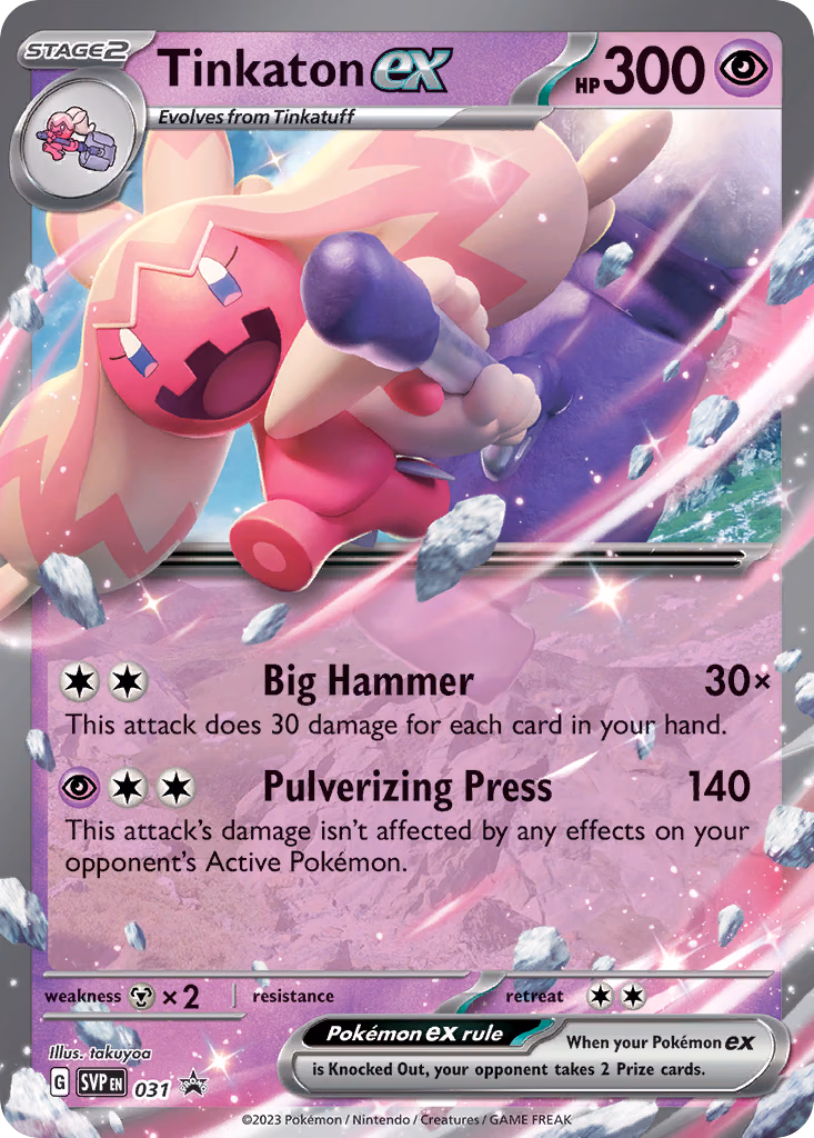 Tinkaton ex Pokemon card (031, Scarlet & Violet Black Star Promos)